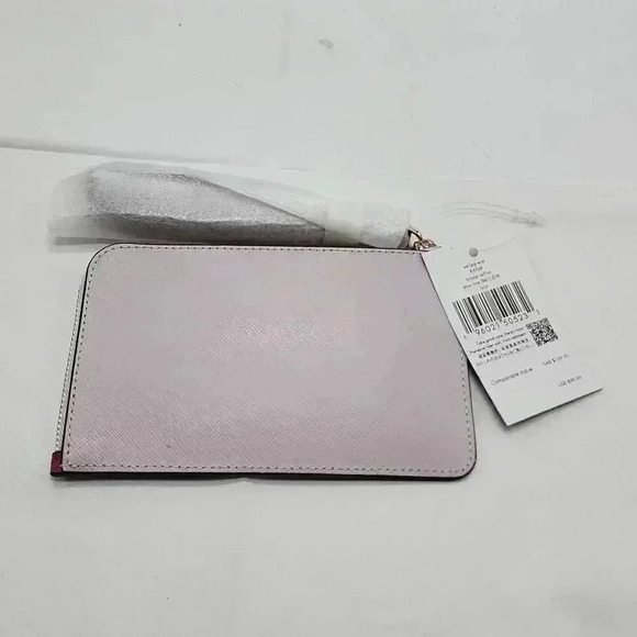 NWT Kate Spade Women's Lucy Saffiano Leather L-Zip Wristlet Pink One Size - Picture 4 of 6
